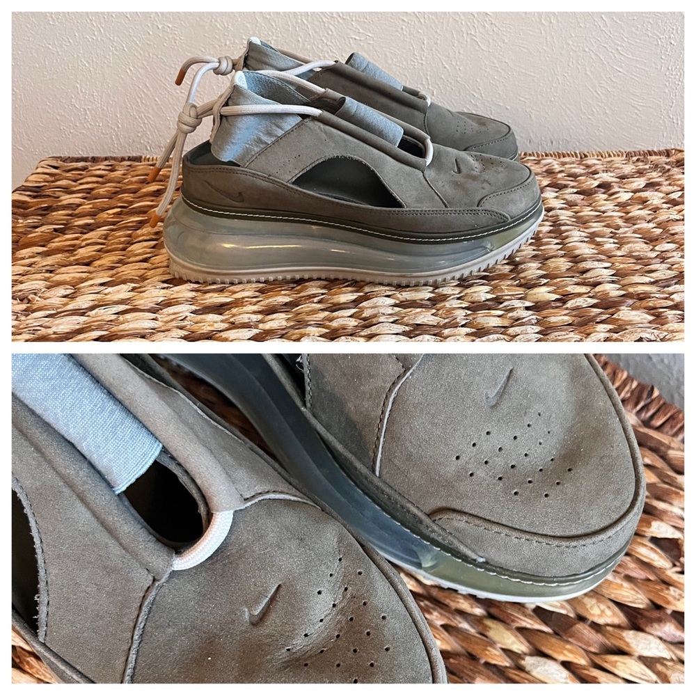 Nike Air Max FF720 olive green cushion open sneaker tennis shoe 8 sandal